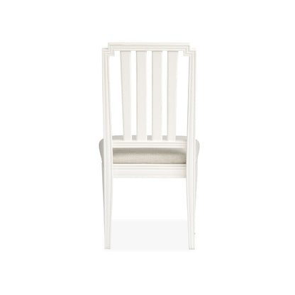 Willowbrook Egg Shell White Upholstered Side Chair Two Pack