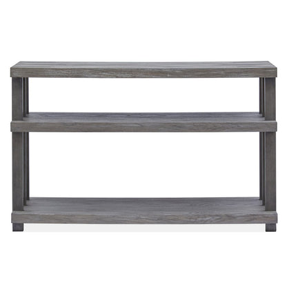 Eldridge Weathered Gravel And Satin Bronze Rectangular Sofa Table