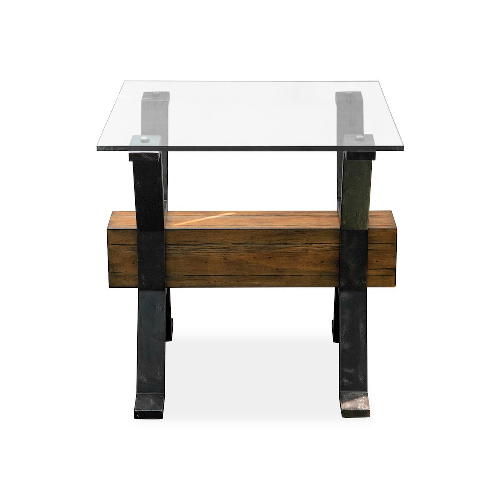 Sawyer Toasted Nutmeg And Smoked Iron Rectangular End Table