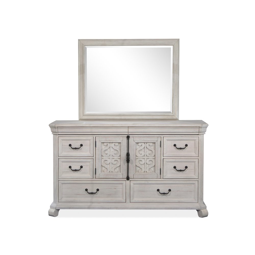 Bronwyn Alabaster Drawer Dresser With Landscape Mirror