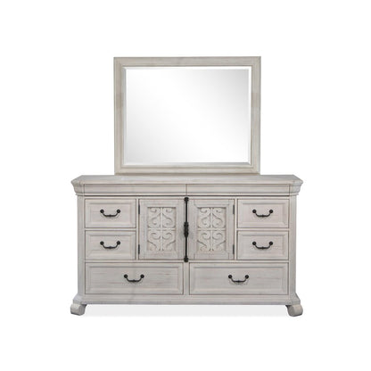 Bronwyn Alabaster Drawer Dresser With Landscape Mirror