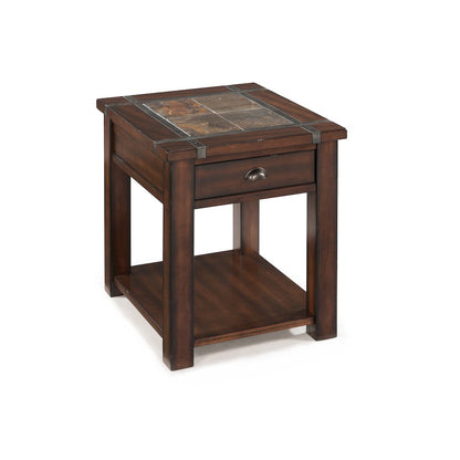 Roanoke Cherry And Slate Rectangular End Table