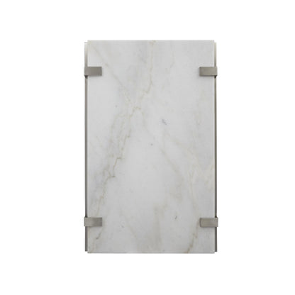 Pearl White And Roasted Almond And Brushed Platinum Rectangular Cocktail Table