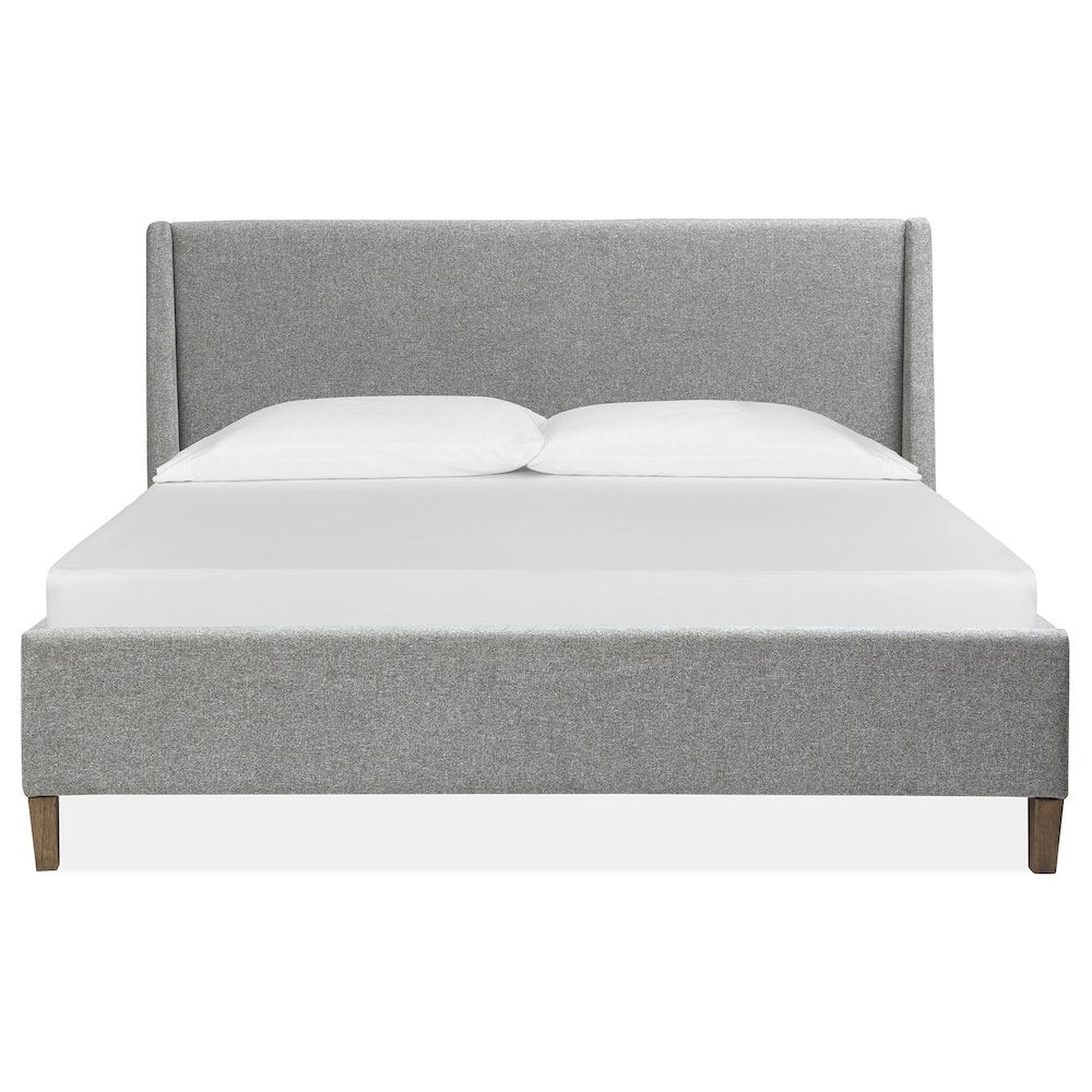 Lindon Belgian Wheat And Coffee Bean Queen Grey Upholstered Island Bed