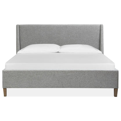 Lindon Belgian Wheat And Coffee Bean Queen Grey Upholstered Island Bed