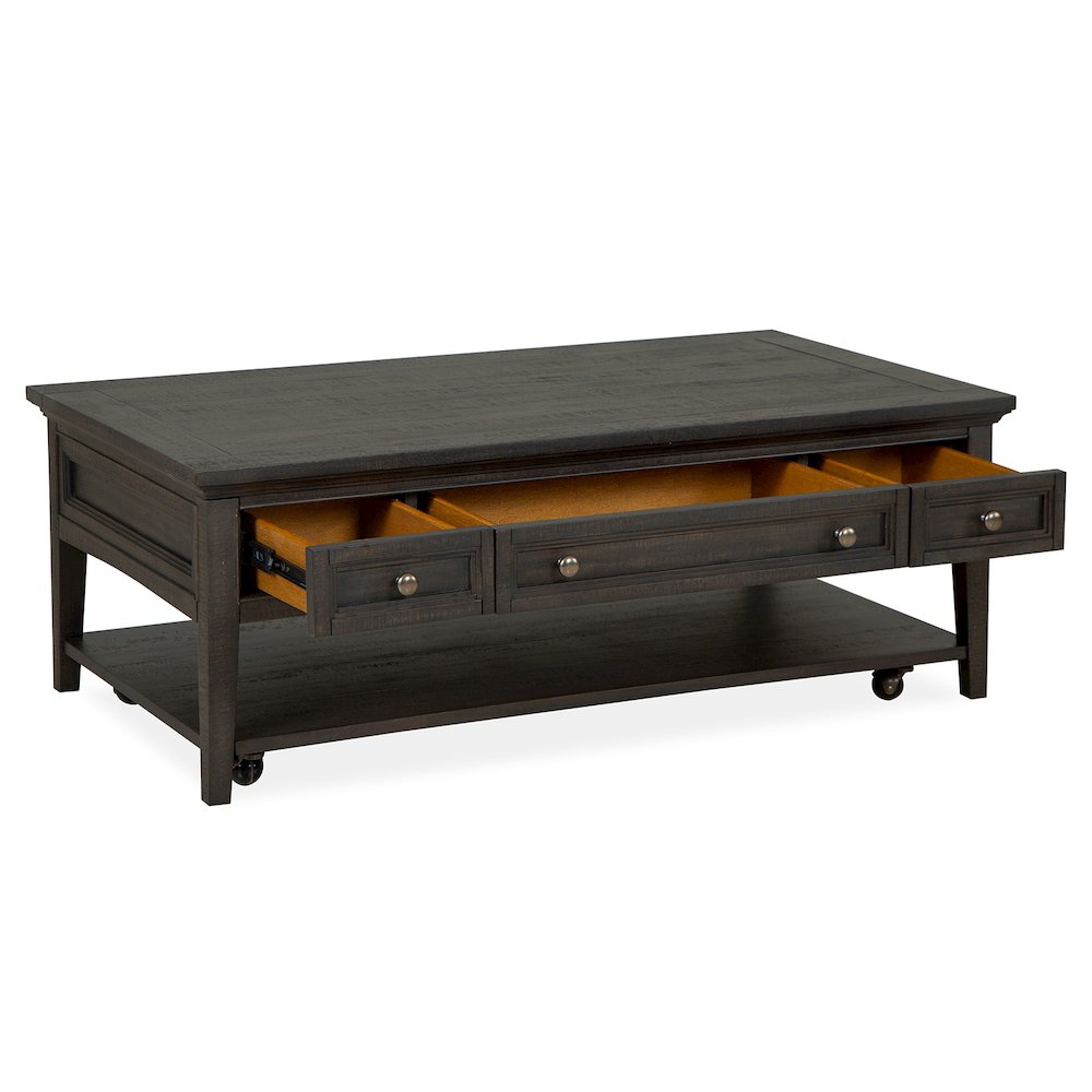 Westley Falls Graphite Rectangular Cocktail Table With Casters