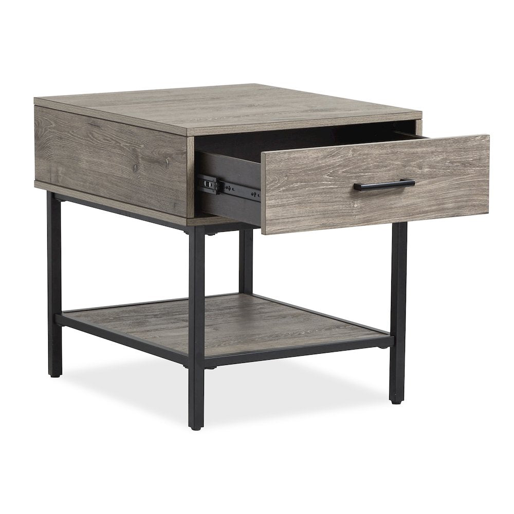 Fenwick Whitetail Brown And Smoke Glass Rectangular End Table