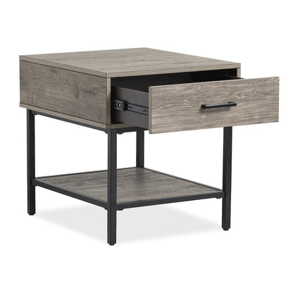 Fenwick Whitetail Brown And Smoke Glass Rectangular End Table