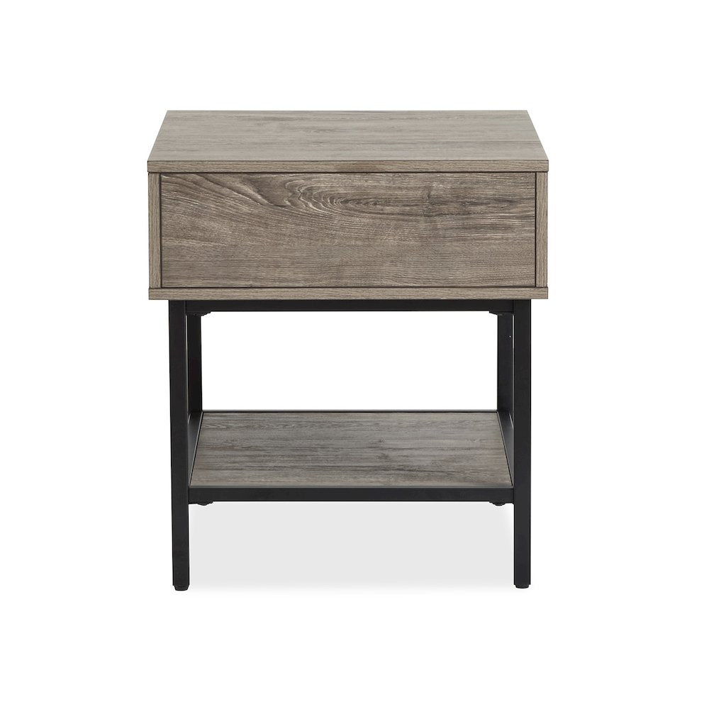 Fenwick Whitetail Brown And Smoke Glass Rectangular End Table