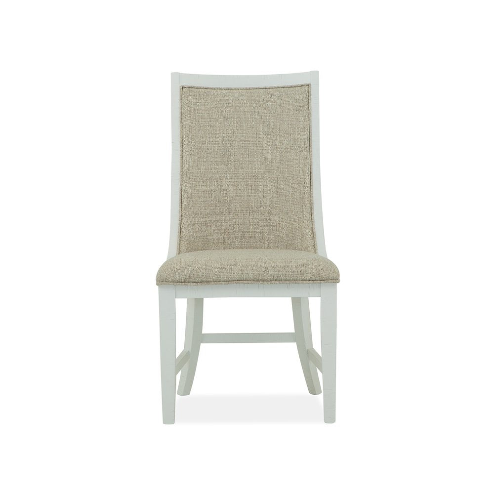 Heron Cove Chalk White And Dovetail Grey Upholstered Host Chair Two Pack