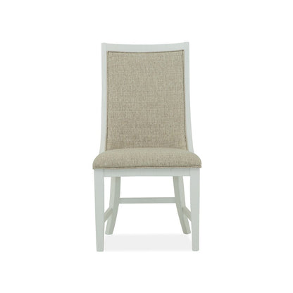 Heron Cove Chalk White And Dovetail Grey Upholstered Host Chair Two Pack