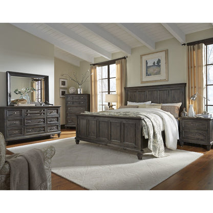 Calistoga Weathered Charcoal King Panel Bed