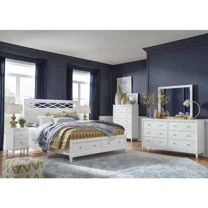 Springhouse Whisper White California King Upholstered Panel Storage Bed