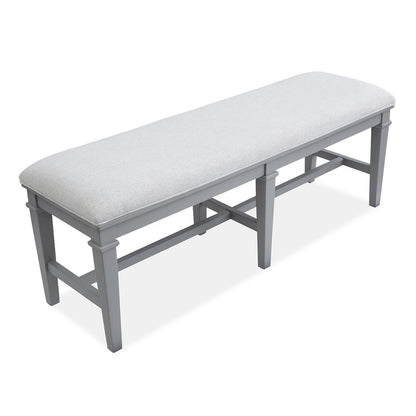 Charleston Harbor Gray Grey Upholstered Bench