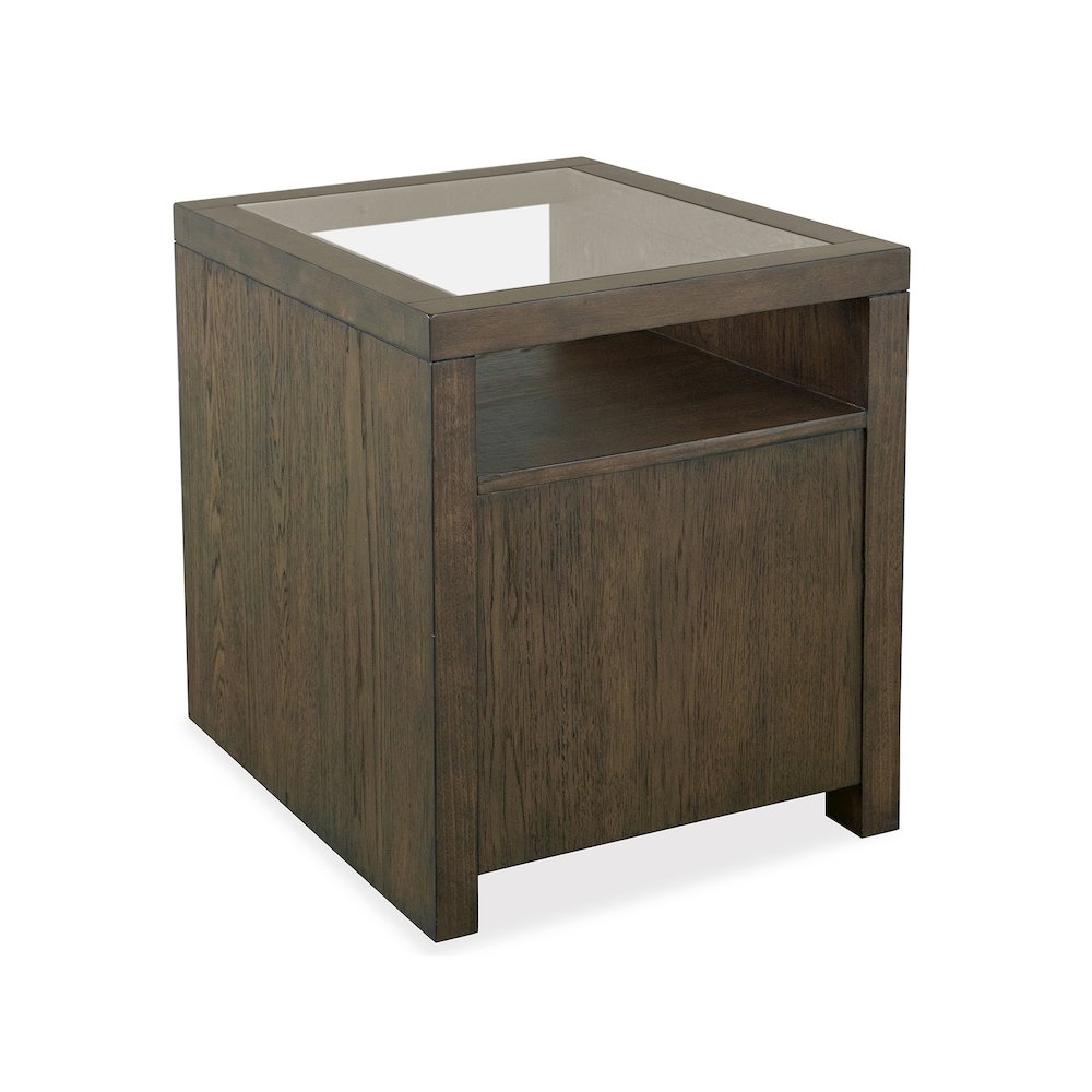 Merrick Homestead Brown And Clear Glass Rectangular End Table