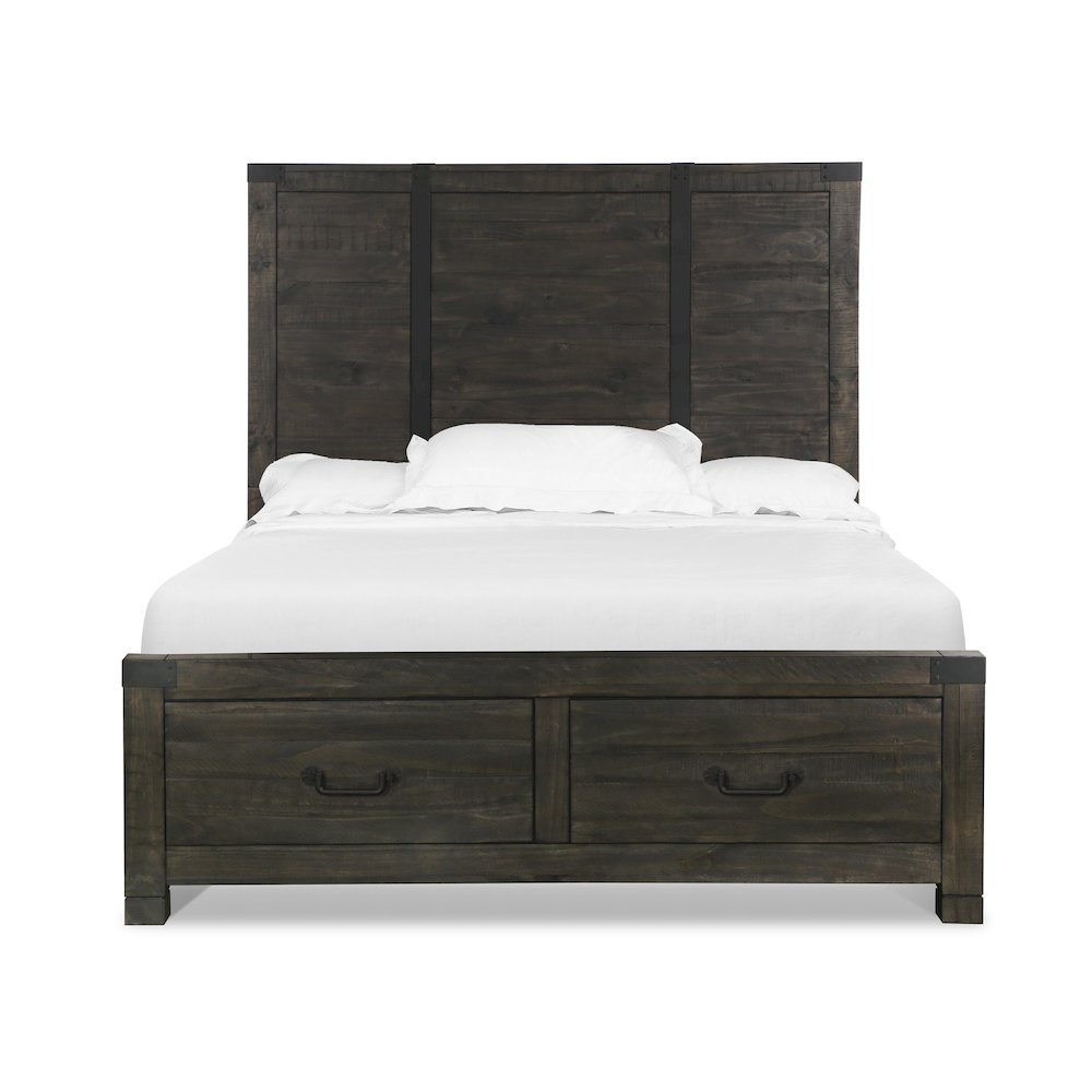 Abington Weathered Charcoal Queen Panel Storage Bed