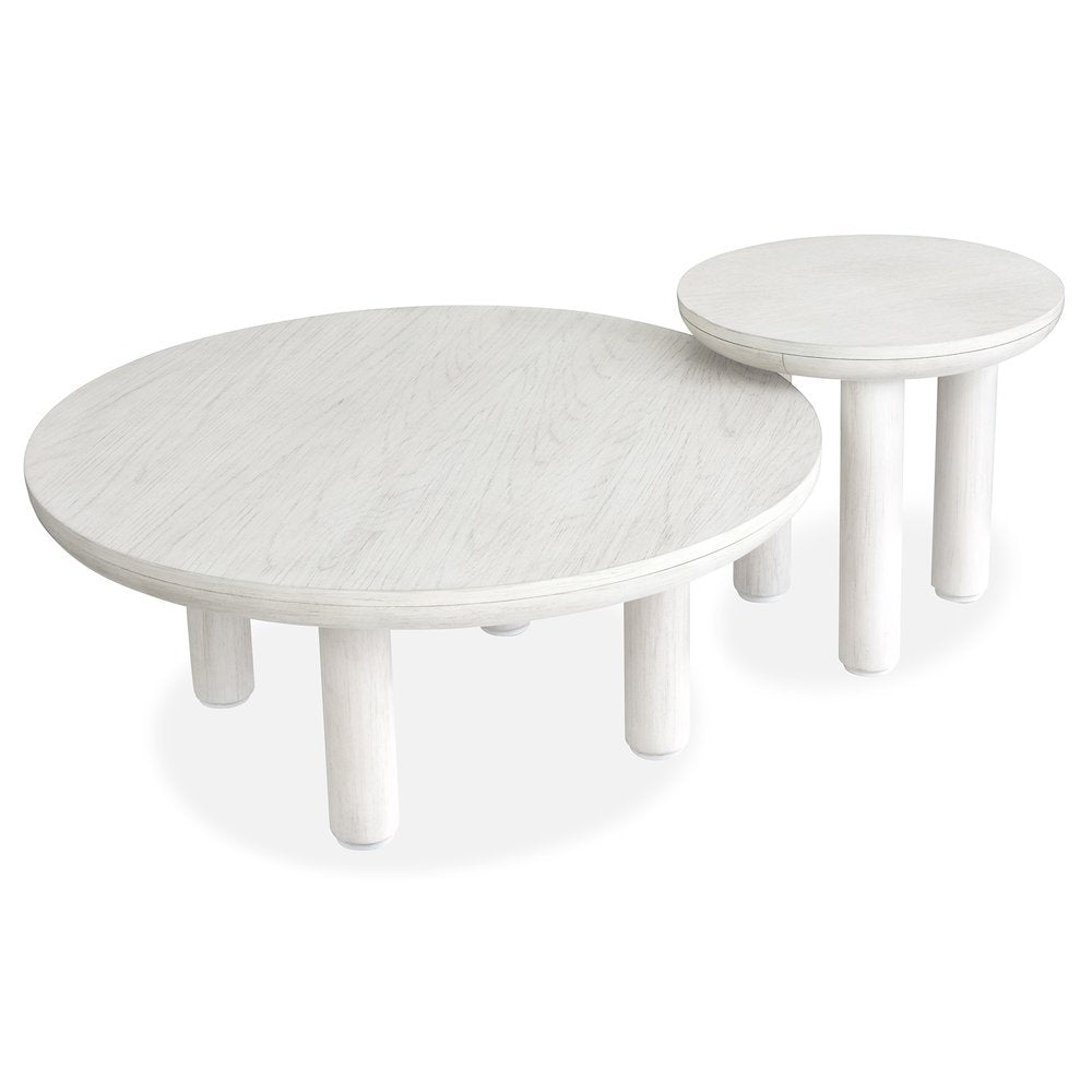 Sunset Cove Moonlight Pearl Nesting Cocktail Table With Casters