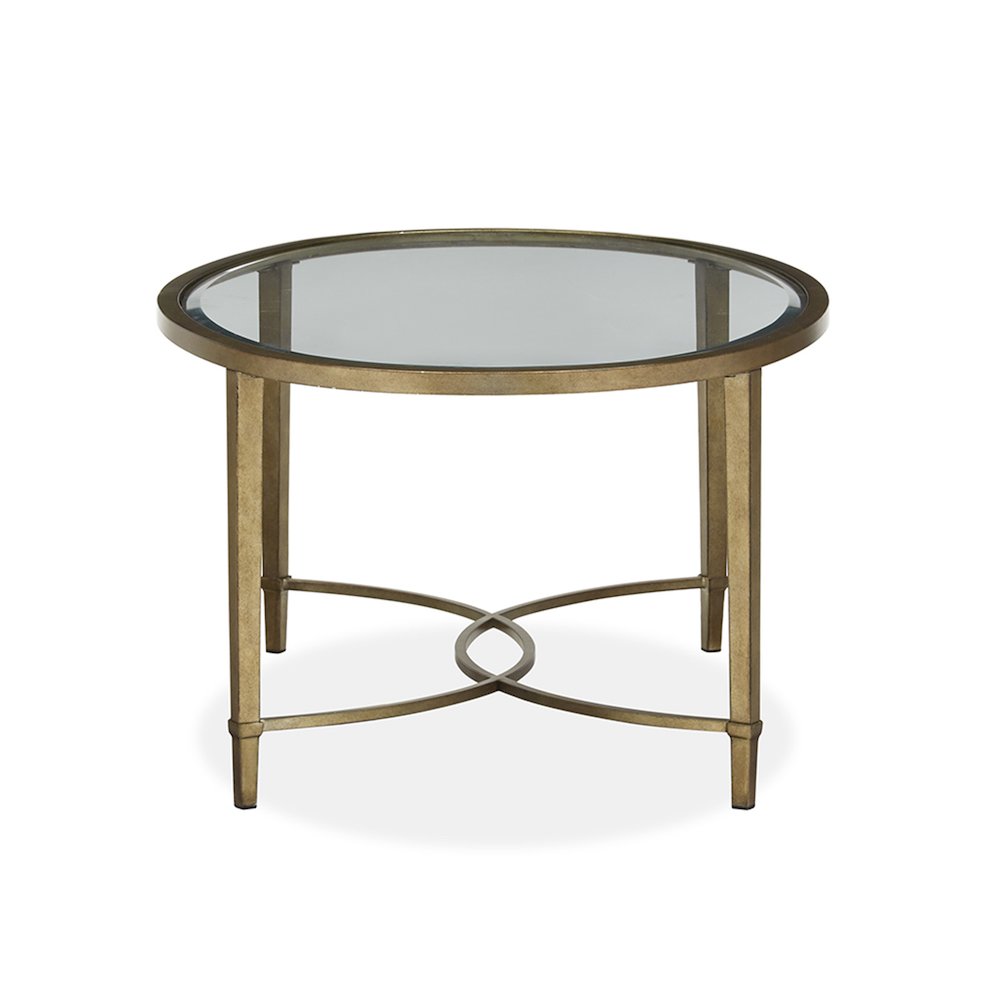 Copia Antiqued Silver With Gold Tint Oval Cocktail Table