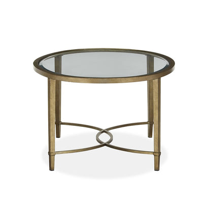 Copia Antiqued Silver With Gold Tint Oval Cocktail Table