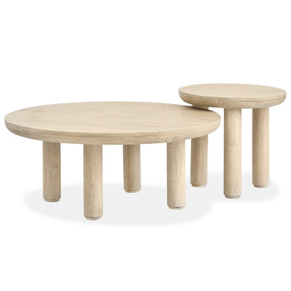 Sunset Cove Sanibel Brown Nesting Cocktail Table With Casters