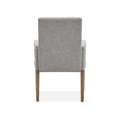 Lindon Belgian Wheat Grey Upholstered Arm Chair Two Pack