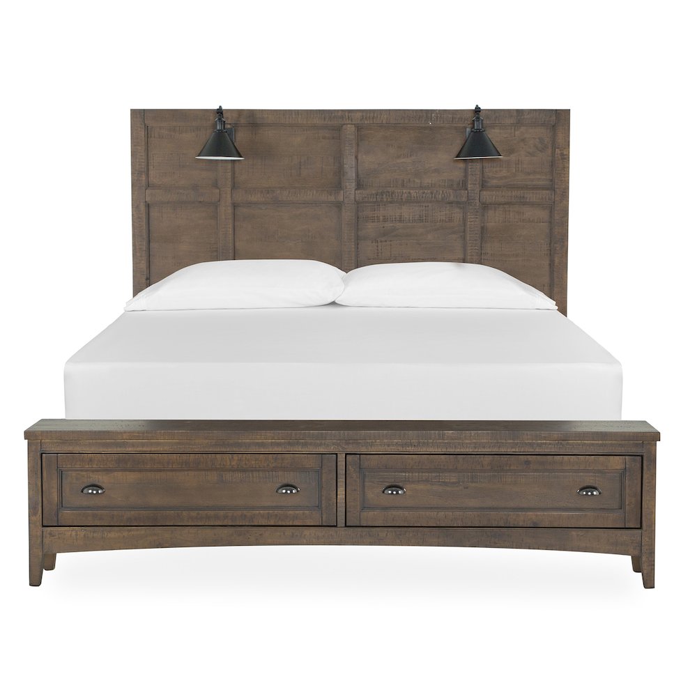 Bay Creek Toasted Nutmeg King Lamp Panel Storage Bed