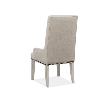 Bronwyn Alabaster And Toasted Nutmeg Upholstered Host Chair Two Pack