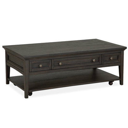 Westley Falls Graphite Rectangular Cocktail Table With Casters