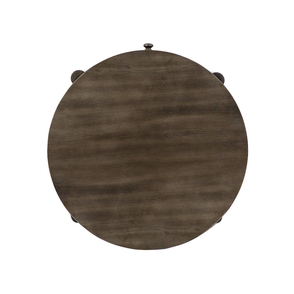 Hadleigh Black Coffee Bean Round End Table
