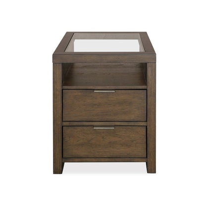 Merrick Homestead Brown And Clear Glass Rectangular End Table