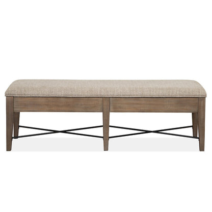 Paxton Place Dovetail Grey Upholstered Bench