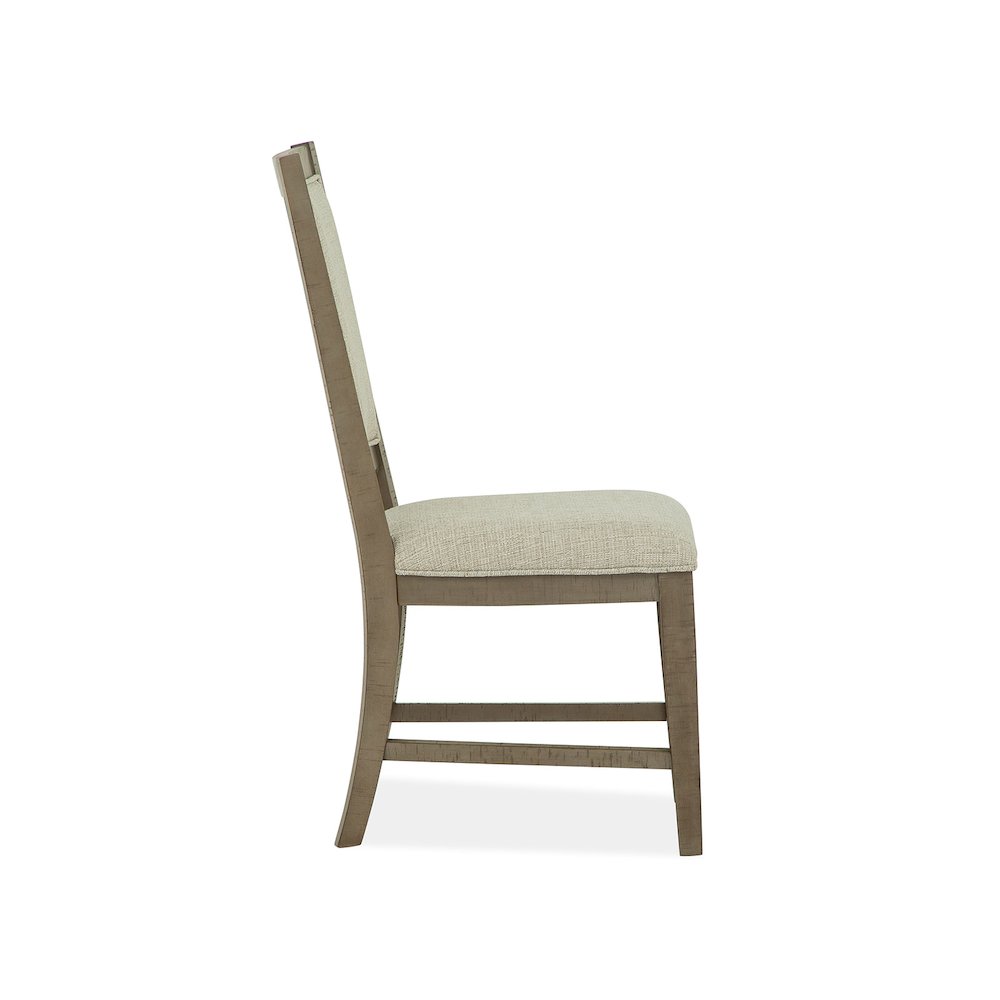 Paxton Place Dovetail Grey Step Upholstered Side Chair Two Pack