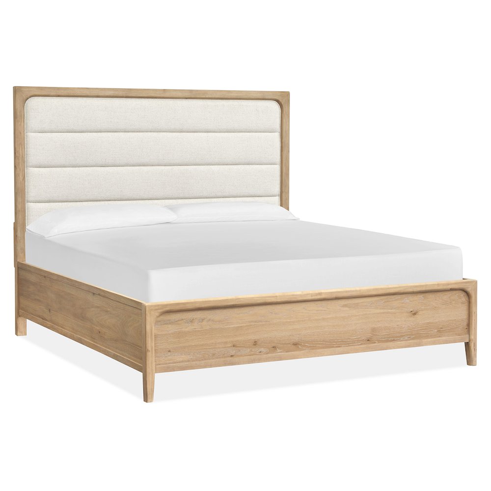Somerset Butternut California King Upholstered Panel Bed