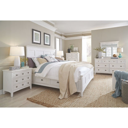 Heron Cove Chalk White And Dovetail Grey Queen Panel Storage Bed