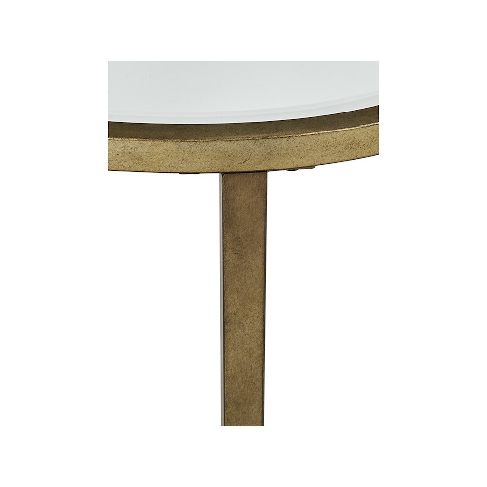 Copia Antiqued Silver With Gold Tint Oval End Table