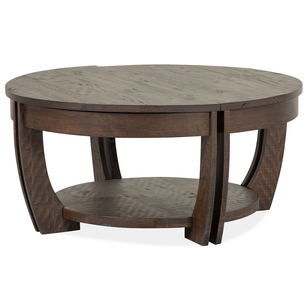 Lyndale Nutmeg Lift Top Storage Cocktail Table With Casters
