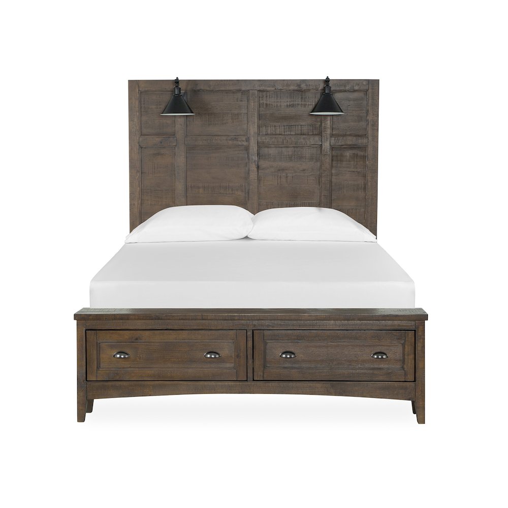 Bay Creek Toasted Nutmeg Queen Lamp Panel Storage Bed