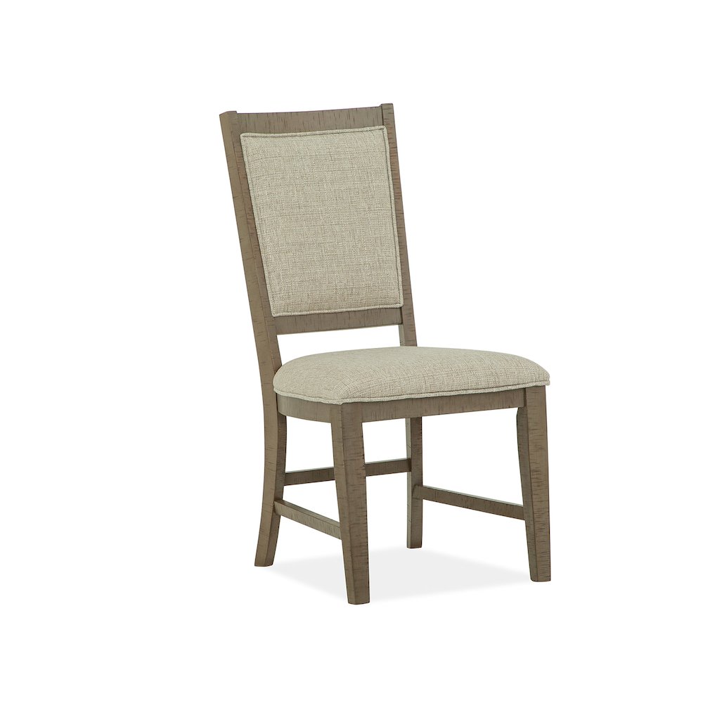 Paxton Place Dovetail Grey Step Upholstered Side Chair Two Pack
