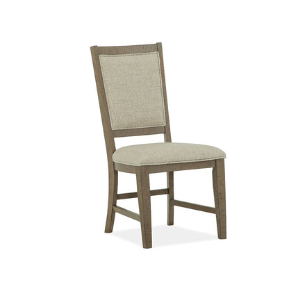 Paxton Place Dovetail Grey Step Upholstered Side Chair Two Pack