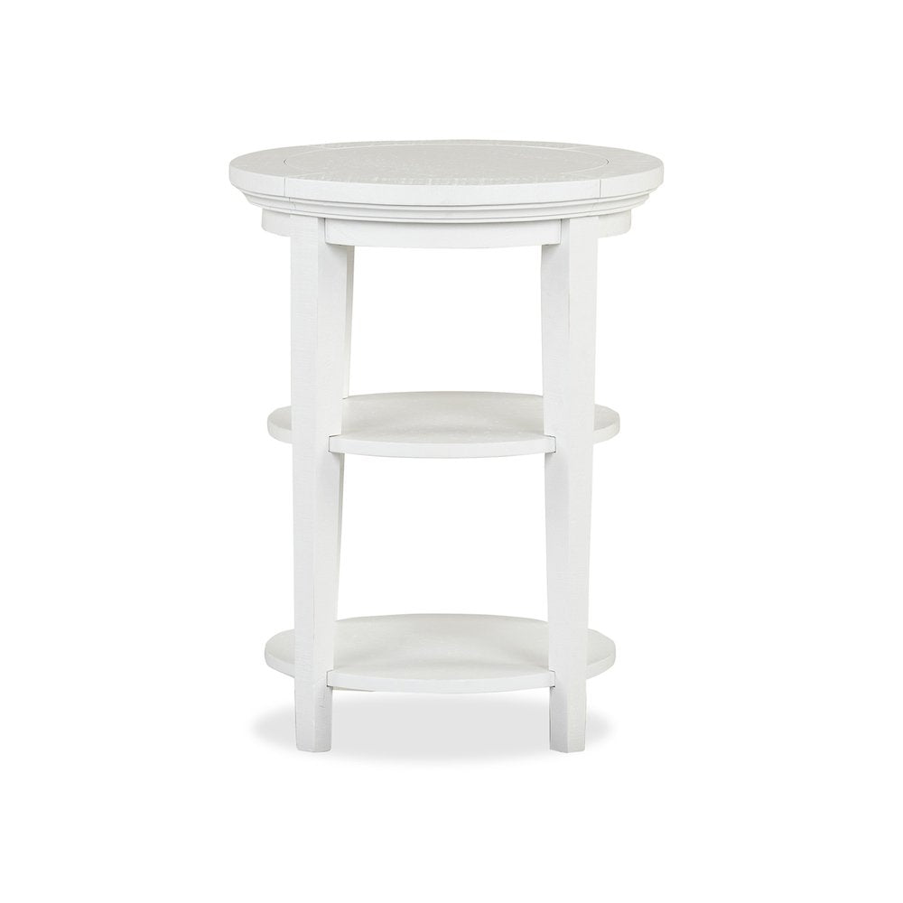 Heron Cove Chalk White Round Accent End Table
