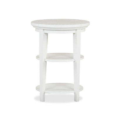 Heron Cove Chalk White Round Accent End Table