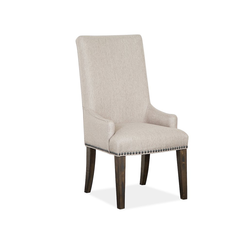 Bellamy Peppercorn Upholstered Host Chair Two Pack