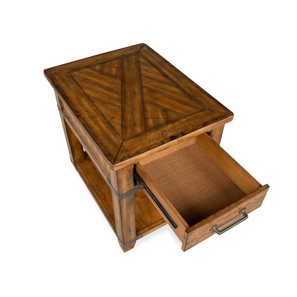 Chesterfield Farmhouse Timber Rectangular End Table