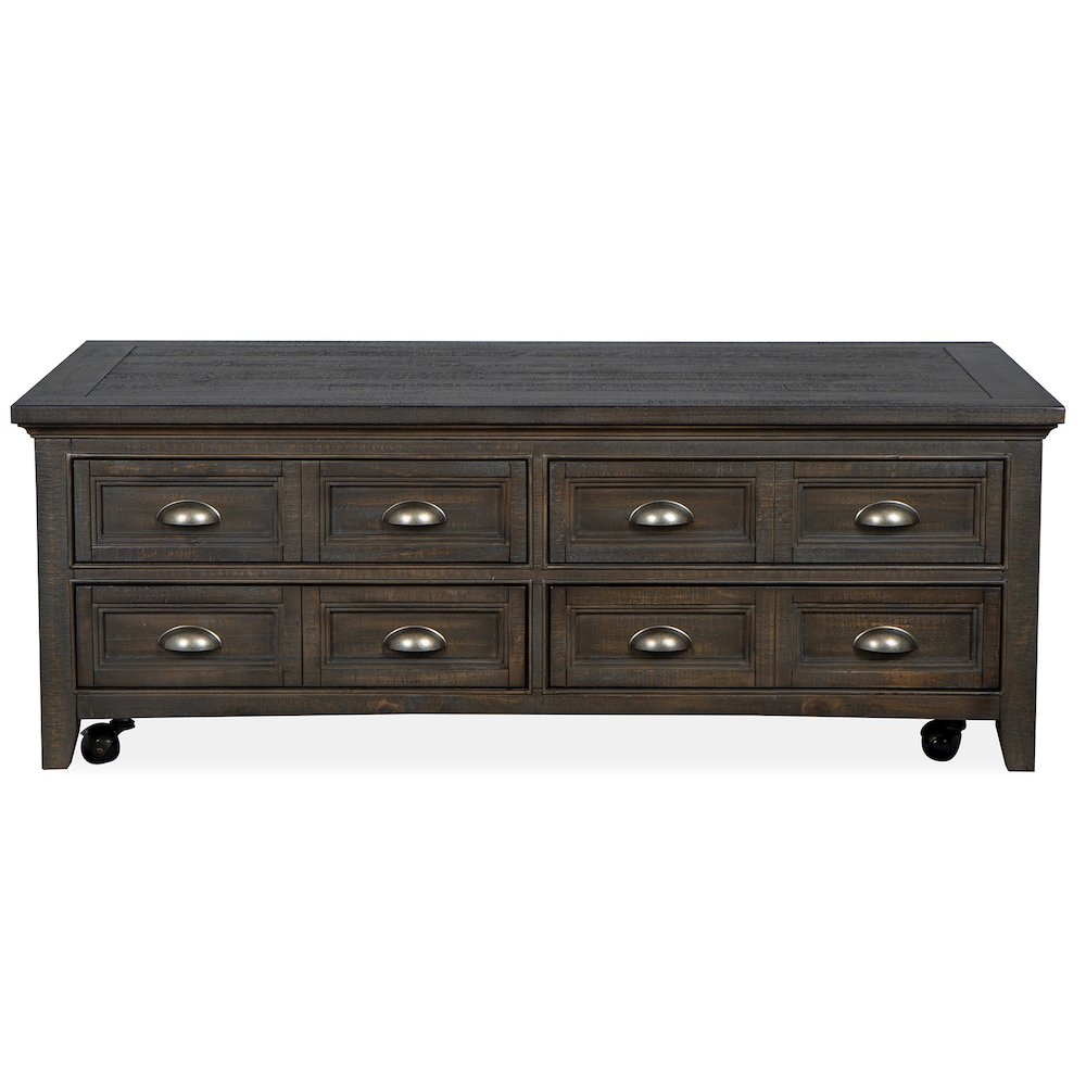 Westley Falls Graphite Lift Top Storage Cocktail Table With Casters
