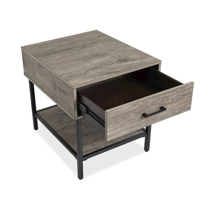 Fenwick Whitetail Brown And Smoke Glass Rectangular End Table