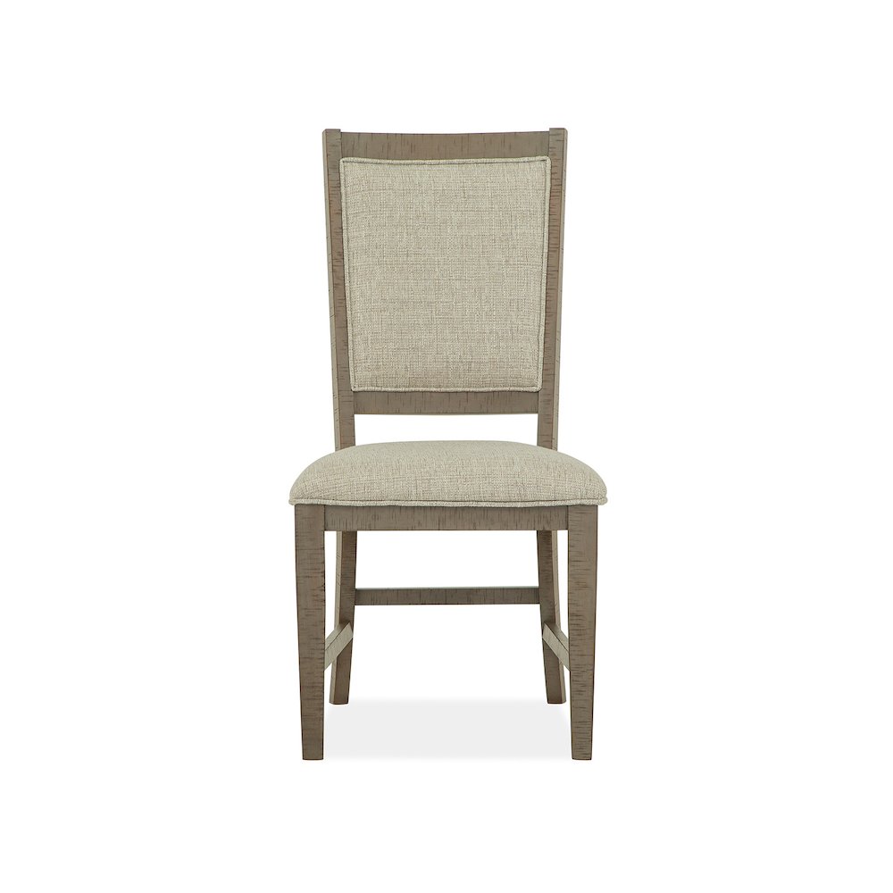 Paxton Place Dovetail Grey Step Upholstered Side Chair Two Pack