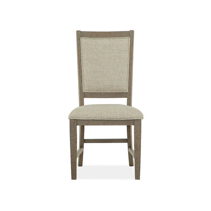 Paxton Place Dovetail Grey Step Upholstered Side Chair Two Pack