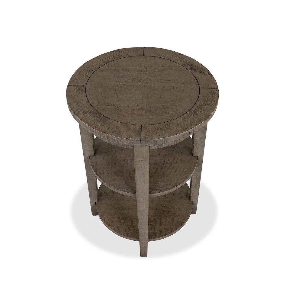 Paxton Place Dovetail Grey Round Accent End Table