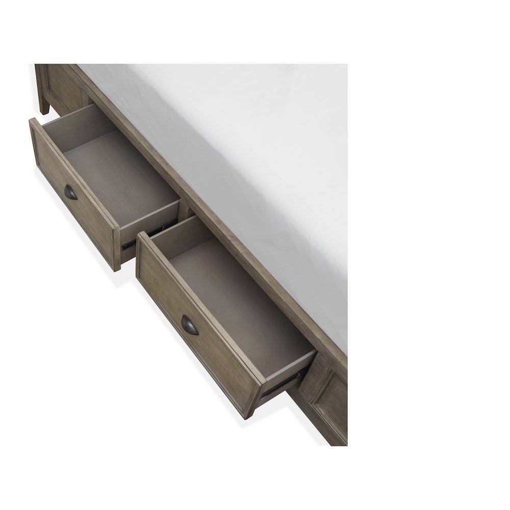 Paxton Place Dovetail Grey California King Panel Storage Bed