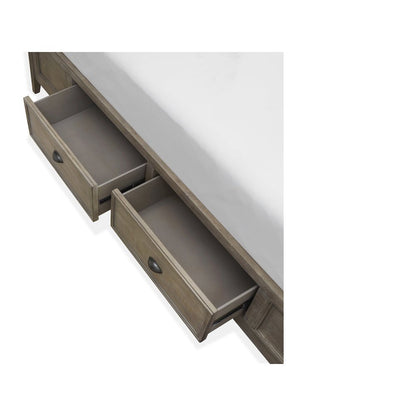 Paxton Place Dovetail Grey California King Panel Storage Bed